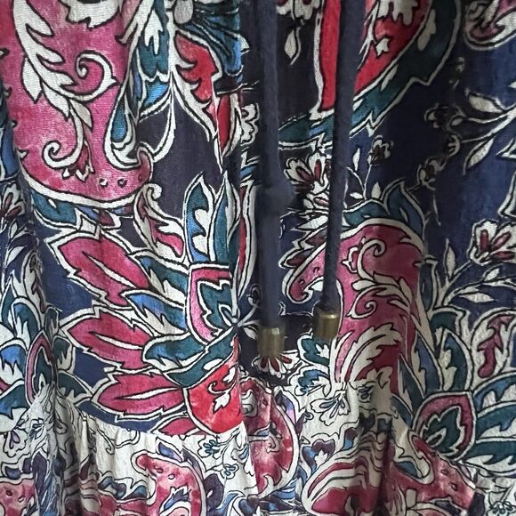 by Anthropologie Sz S Spliced Tunic Dress Swing Flowy Folk Bold Boho Hi Lo - Picture 5 of 7